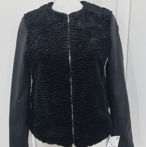 zara leather jacket with fur
